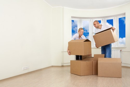 Carefully packed fragile items ready for transport