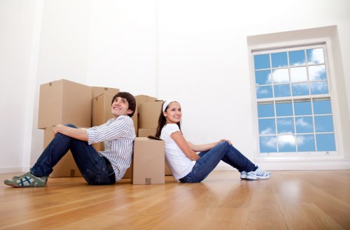 Box truck loaded with household items for relocation
