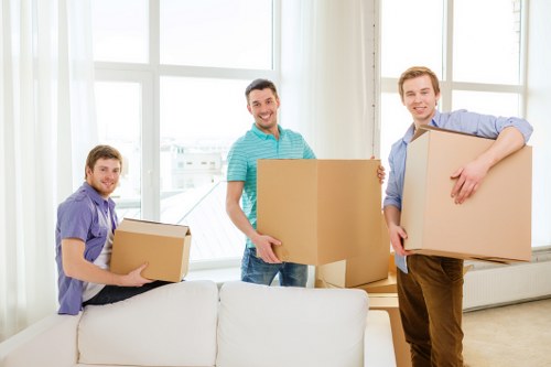 Packing and organizing belongings for a move