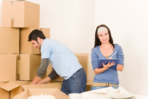 Satisfied customer reviewing their organized new space