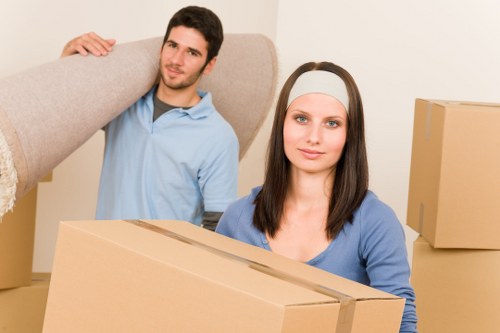 Professional man with van offering storage solutions